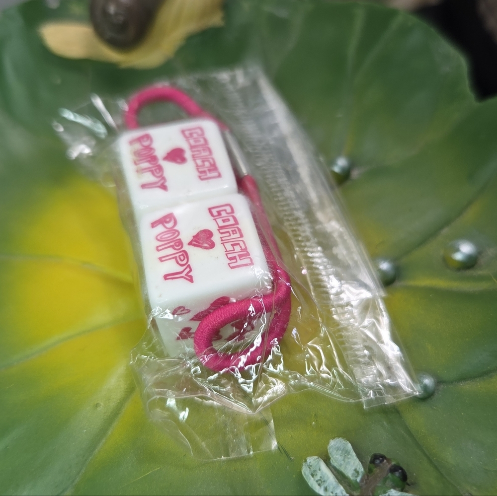 Coach Poppy !¡RARE¡! Hair Cubes (Hair Tie), White NWOT - Picture 6 of 6